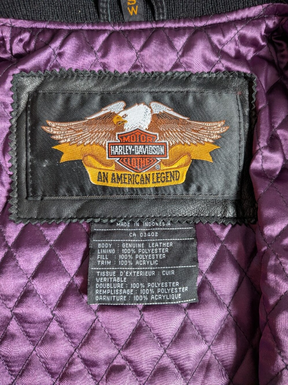 Vintage Harley-Davidson Women's Studded Black And Purple Leather Jacket - Picture 6 of 6